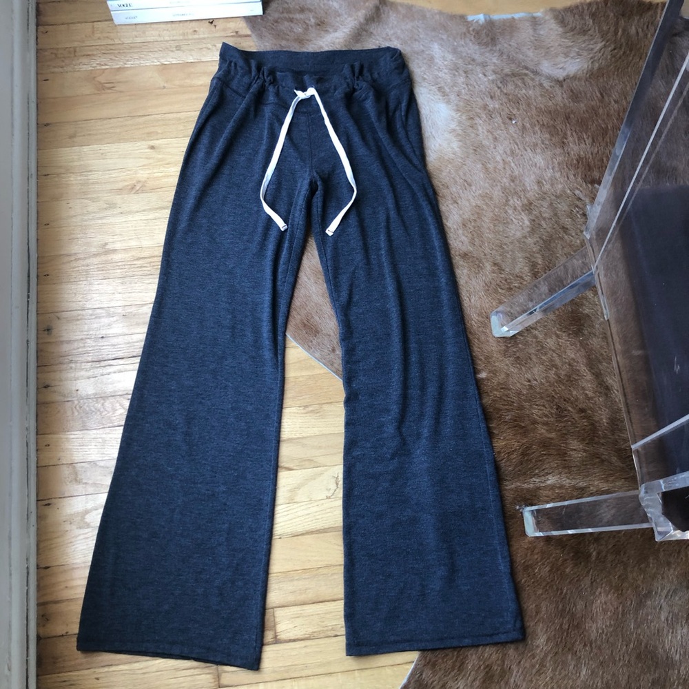 Abbot Main Wide Leg Drawstring Lounge Pants - Charcoal
